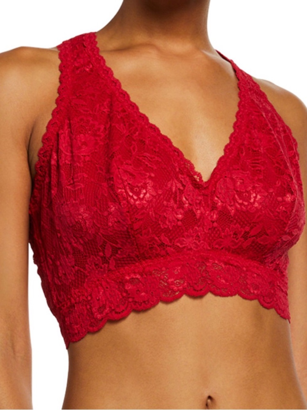 Cosabella Red Lace Bralette - Floral Stretch Racerback